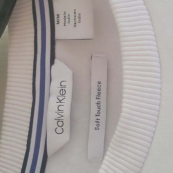 Calvin Klein Soft touch fleece SZ MEDIUM men's white with black - Picture 3 of 9